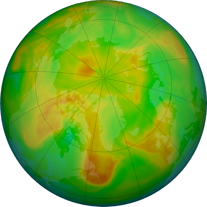 Arctic ozone map for 09 June 2019